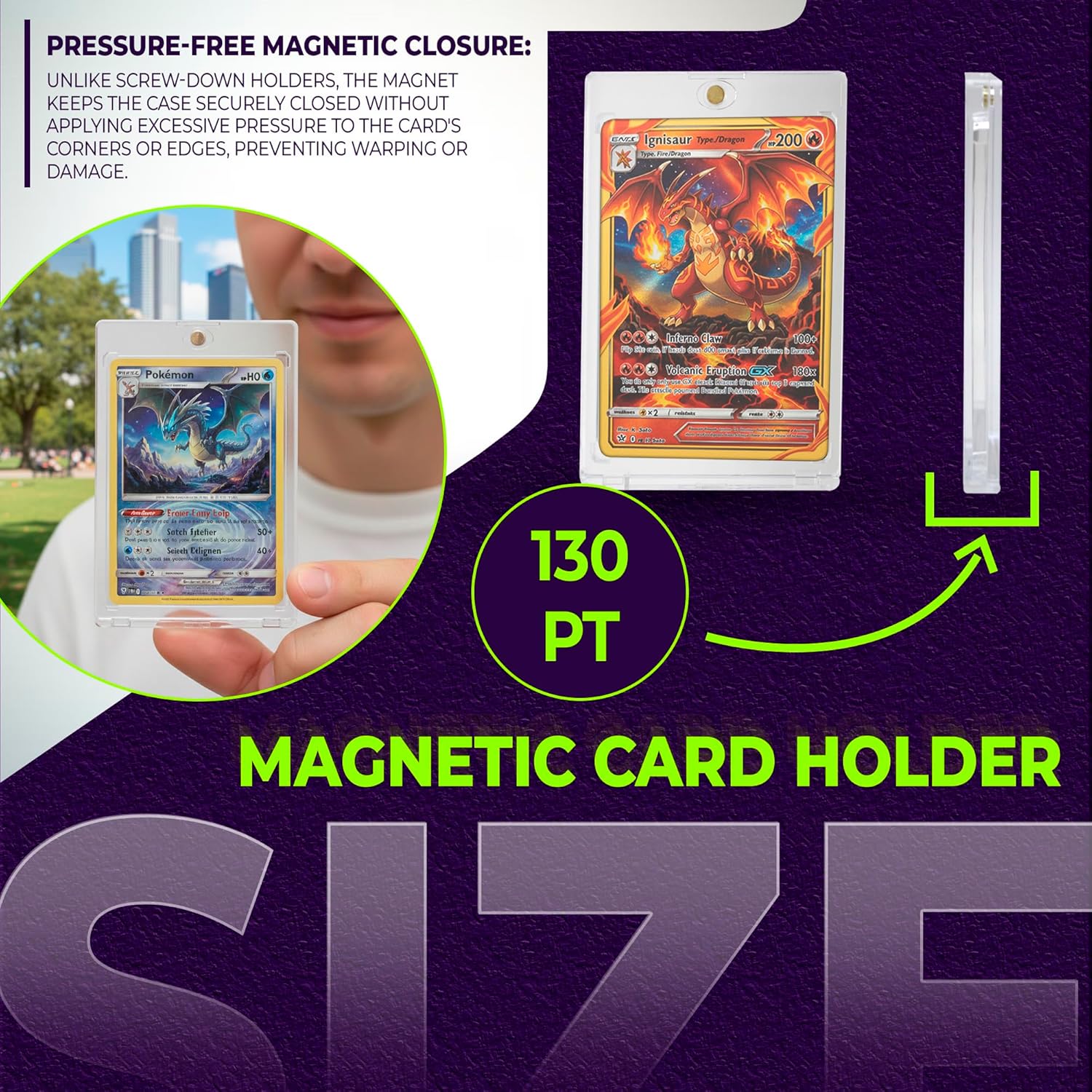 Fundas magnéticas para cartas coleccionables 130PT