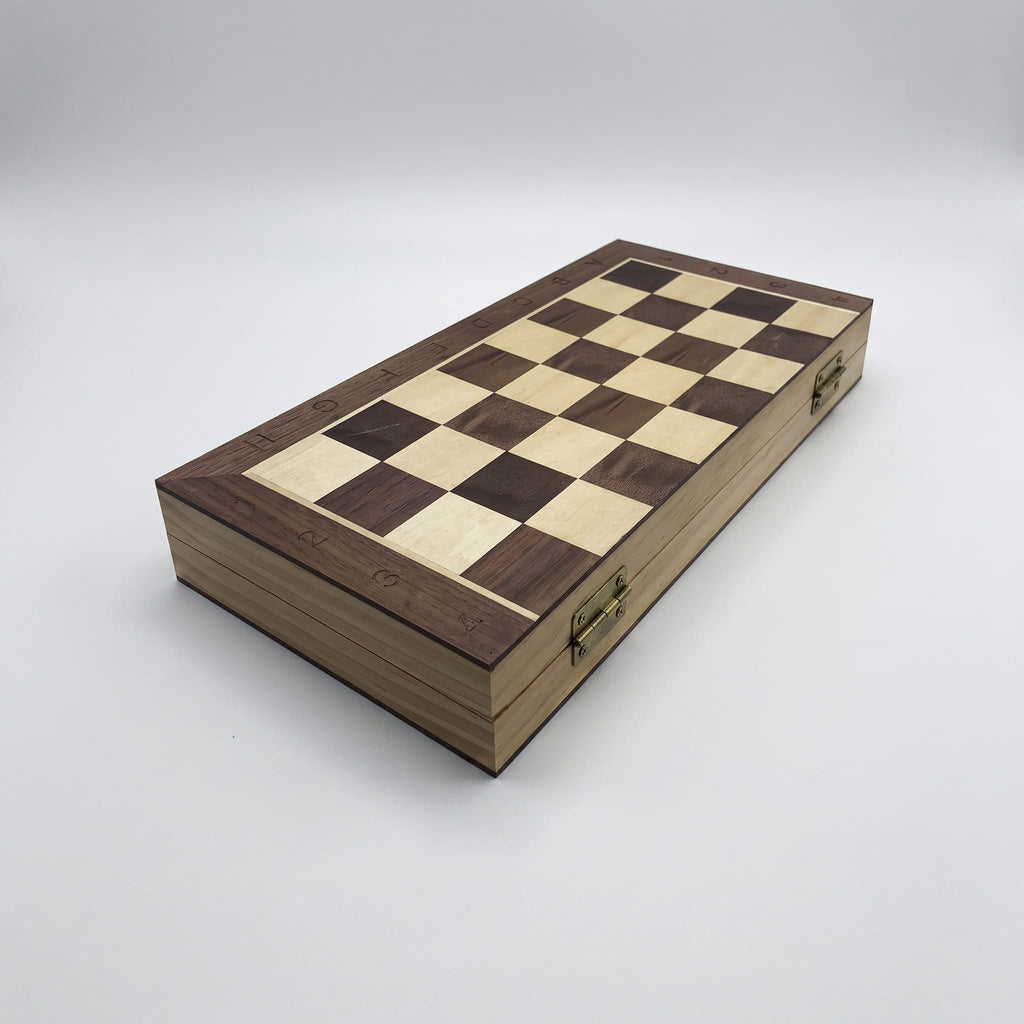 Ajedrez de Madera Plegable con Temporizador Digital